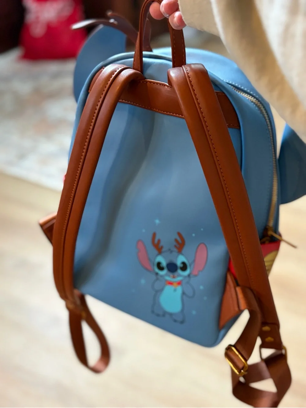 NEW-Official Disney Stitch Reindeer Christmas Mini Backpack NWOT